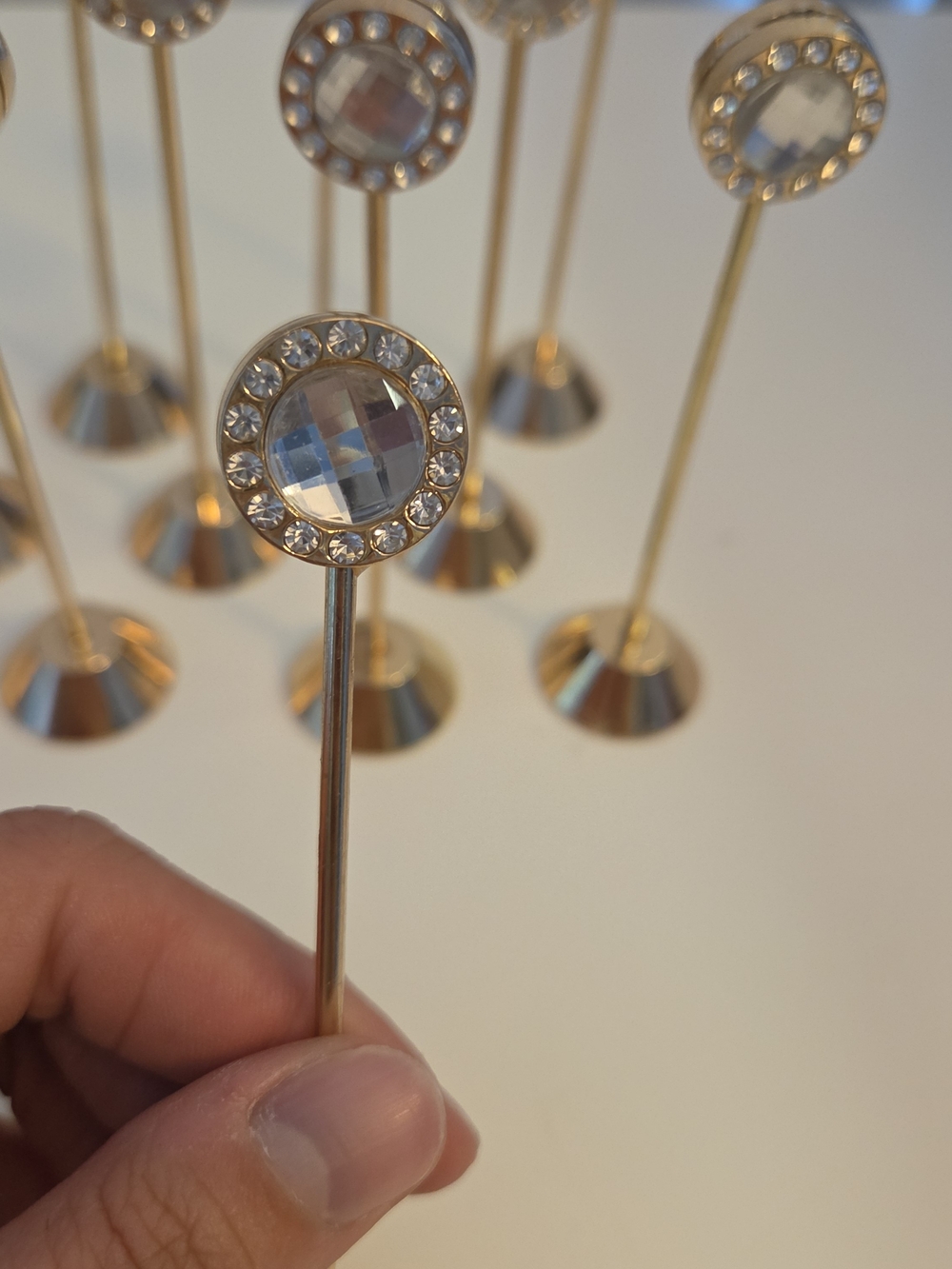 🆕️ Gold Rhinestone Table Card Holder Set - Picture 5 of 7